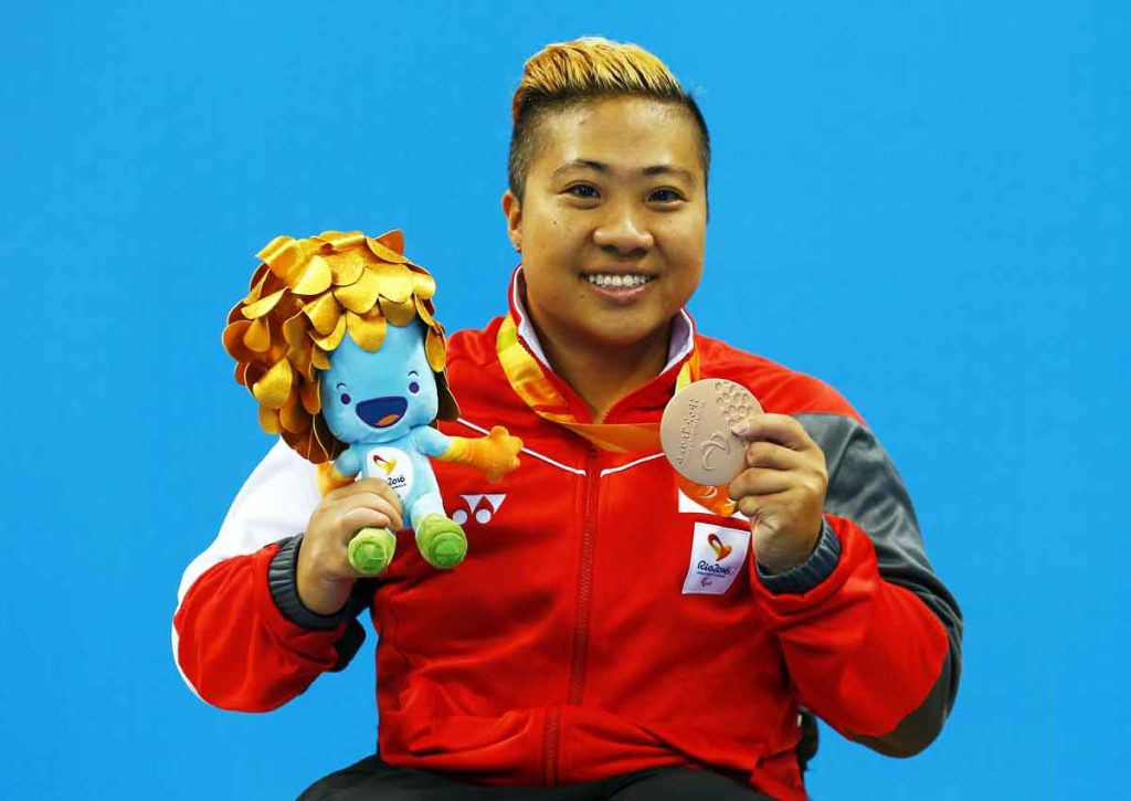 Theresa Goh collects a bronze medal at the 2016 Rio Paralympic Games
