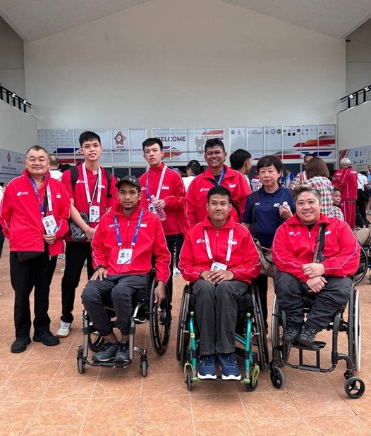 Team Singapore at the 2023 World Abilitysport Games Opening Ceremony led by Chef de Mission, Theresa Goh