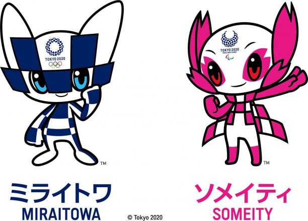 The Tokyo 2020 Olympic and Paralympic mascots are blue and white check and pink and white check respectively